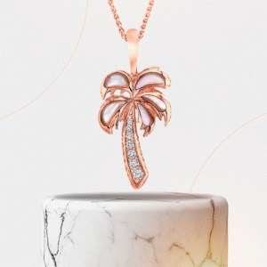 14KT Rose Gold Pendant with Inlay and Diamonds