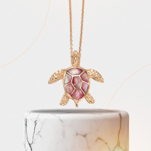 14KT Rose Gold Pendant with Inlay